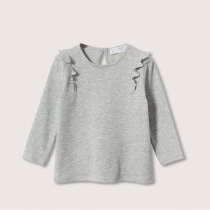 MANGO long sleeved top with ruffle details